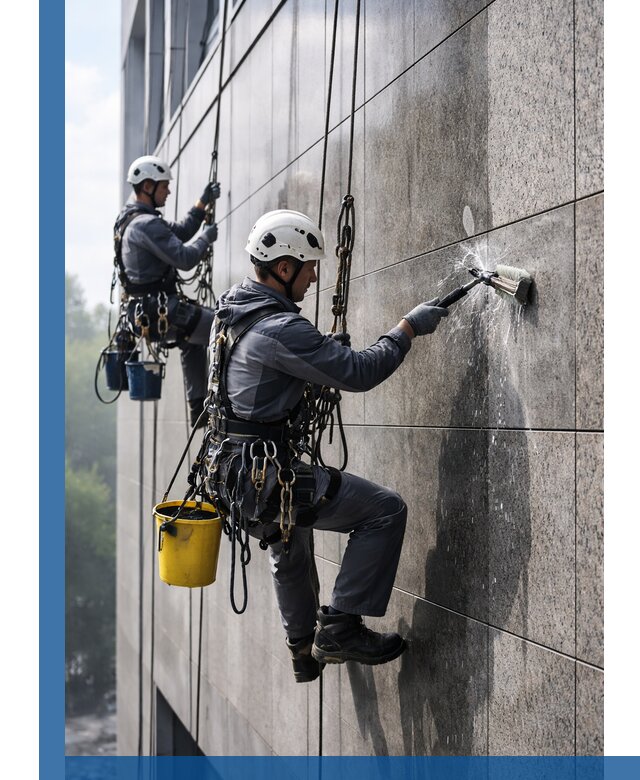 Профессиональная мойка фасада из керамогранита в Ступине