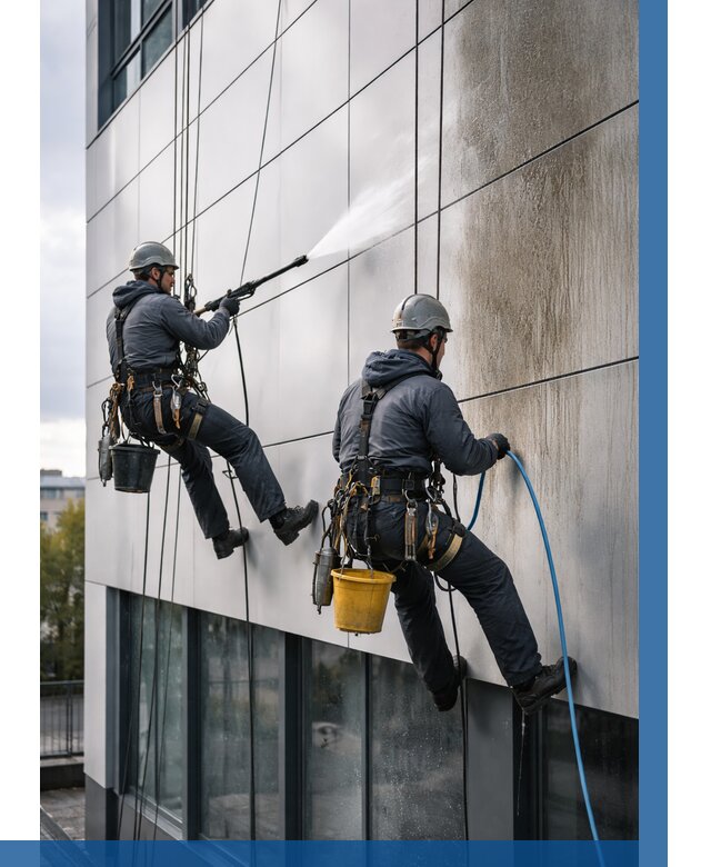 Мойка фасада из композита в Ступине по цене от 312 р. | ВЫСОТНИК-Стп