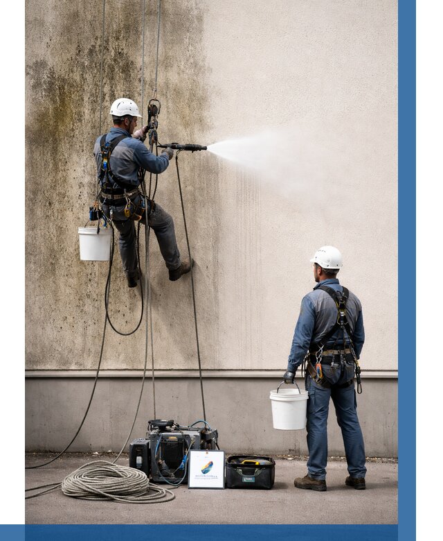 Очистка фасада от плесени в Ступине от 312 р. | ВЫСОТНИК-Стп