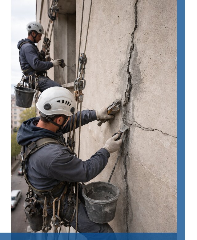 Заделка трещин на фасаде в Ступине от 935 р. | ВЫСОТНИК-Стп