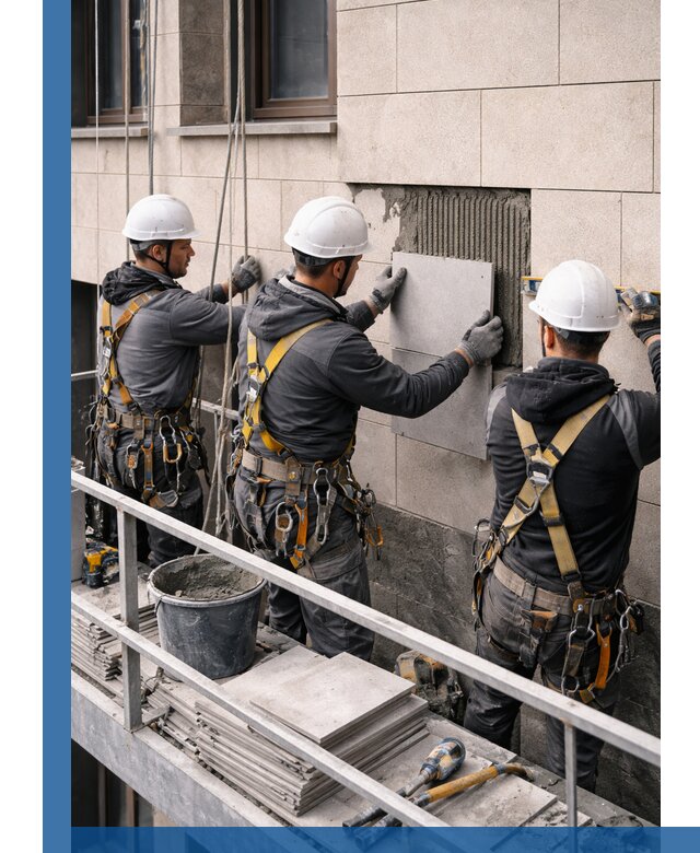 Ремонт облицовки фасада плиткой в Ступине с гарантией