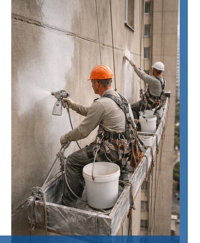 Грунтовка фасада на высоте в Ступине от 125 р. | ВЫСОТНИК-Стп