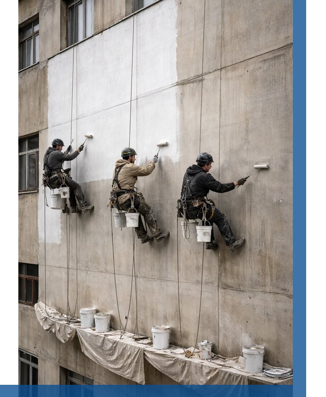 Покраска бетонного фасада в Ступине от 364 р за м2 | ВЫСОТНИК-Стп