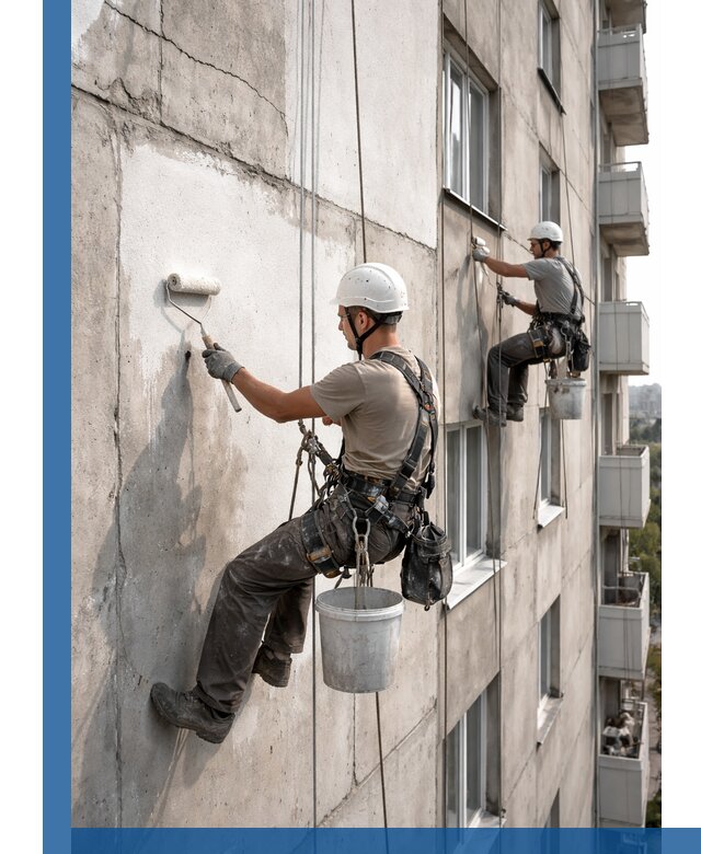 Покраска бетонного фасада в Ступине для жилых и промышленных объектов