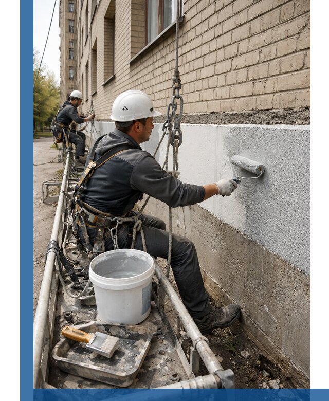 Окраска цоколя здания в Ступине профессионально и надежно