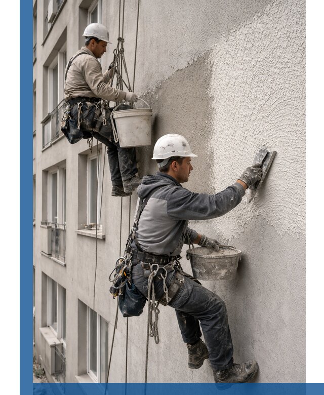 Нанесение декоративной штукатурки короед на фасад в Ступине