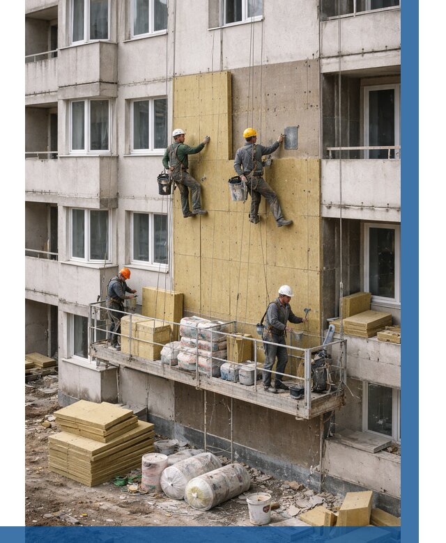 Утепление фасада минватой в Ступине от 1559 р. | ВЫСОТНИК-Стп