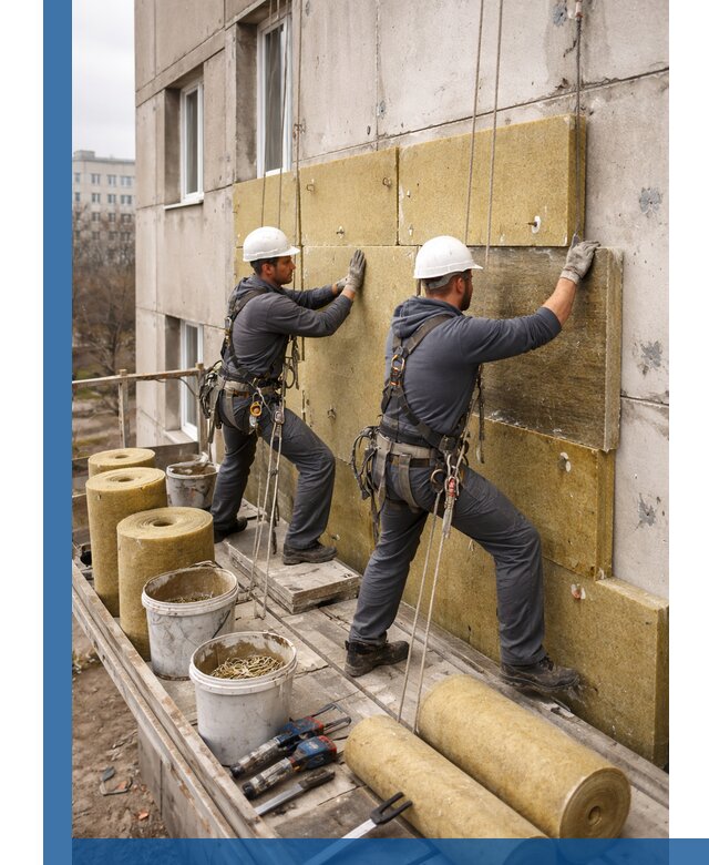 Утепление фасада минватой в Ступине под ключ с гарантией