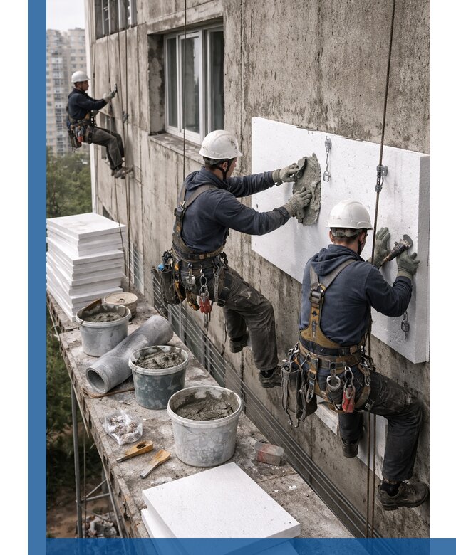 Утепление фасада пенополистиролом в Ступине под ключ