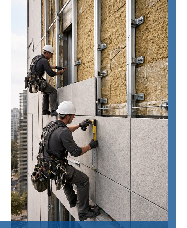 Монтаж вентилируемого фасада в Ступине от 3638 р. | ВЫСОТНИК-Стп