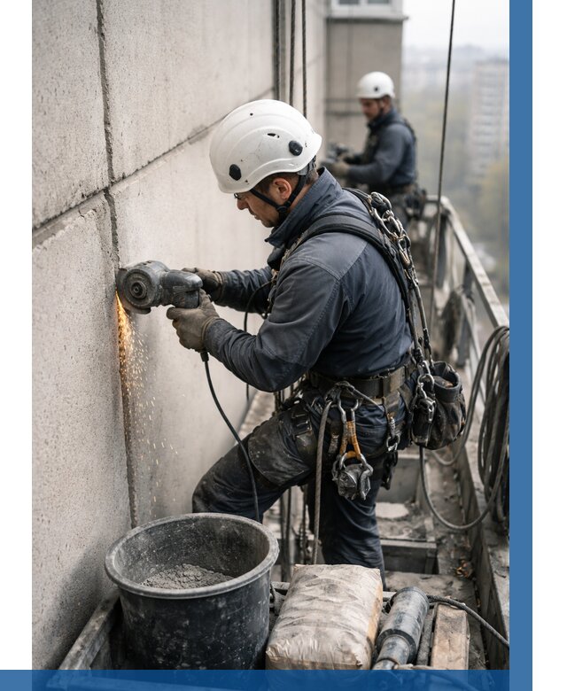 Штробление межпанельных швов в Ступине от 1247 р. | ВЫСОТНИК-Стп