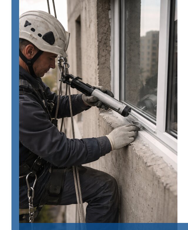 Герметизация оконных швов снаружи в Ступине профессионально