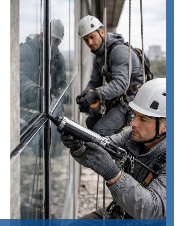 Герметизация витражных швов в Ступине от 676 р. | ВЫСОТНИК-Стп