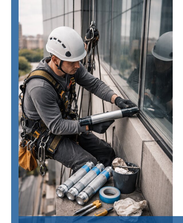 Герметизация стыков витража в Ступине для герметичных фасадов