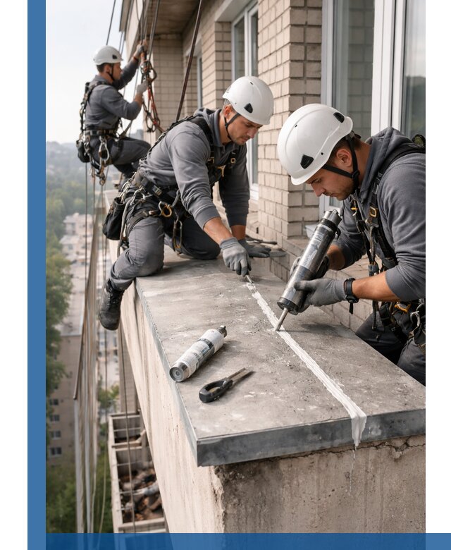 Герметизация балконного козырька в Ступине профессионально