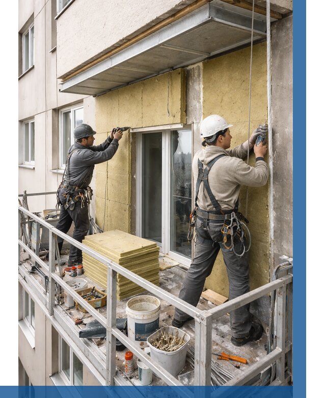 Утепление балкона снаружи в Ступине от 1663 р. под ключ ВЫСОТНИК-Стп