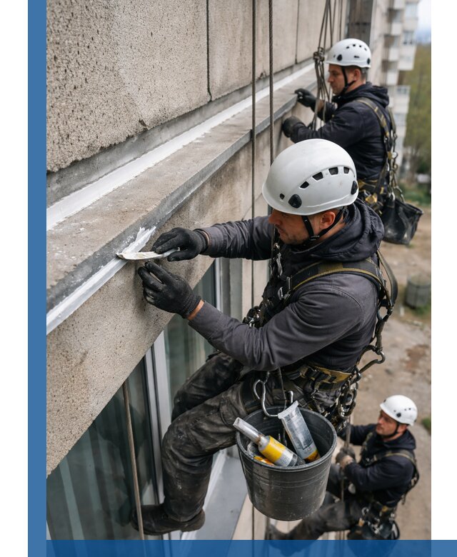 Герметизация примыкания балкона в Ступине под ключ с гарантией