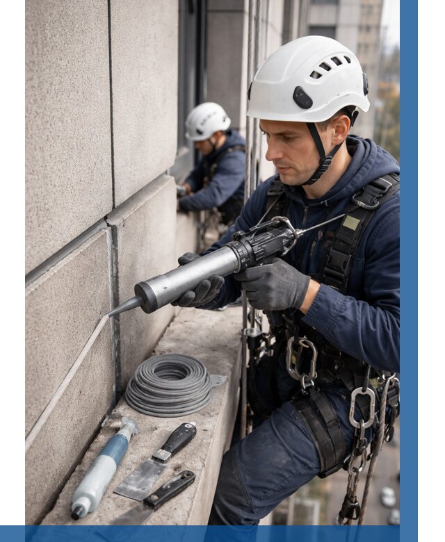 Герметизация деформационных швов фасада в Ступине от 728 | ВЫСОТНИК-Стп