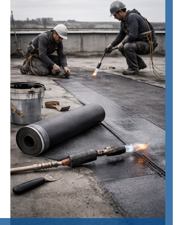 Ремонт рулонной кровли в Ступине от 676 р. | ВЫСОТНИК-Стп