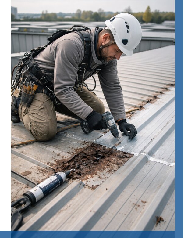 Ремонт профнастила на кровле в Ступине от 728 р. | ВЫСОТНИК-Стп