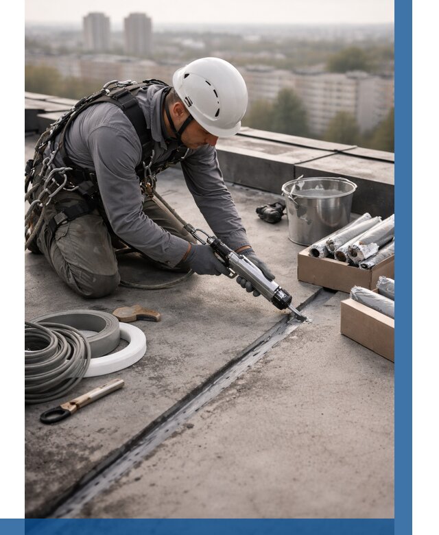 Герметизация швов кровли в Ступине от 468 р./м2 | ВЫСОТНИК-Стп