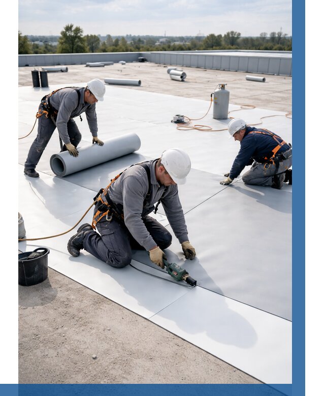 Монтаж мембранной кровли под ключ в Ступине от 1247 р. | ВЫСОТНИК-Стп