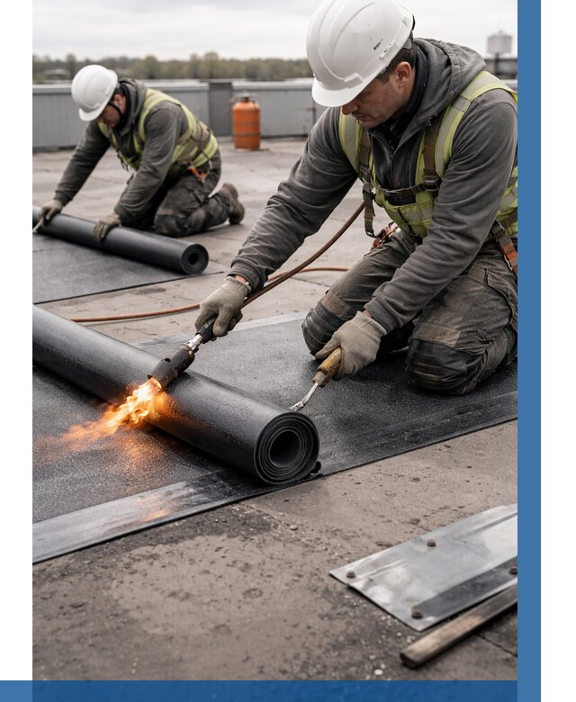 Монтаж наплавляемой кровли в Ступине от 883 р. — ВЫСОТНИК-Стп