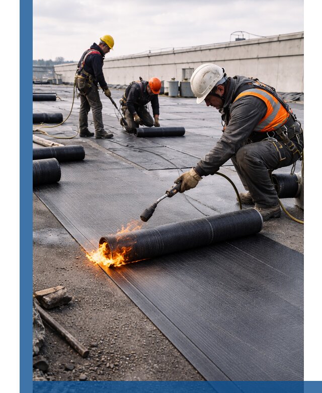 Монтаж наплавляемой кровли в Ступине профессионально