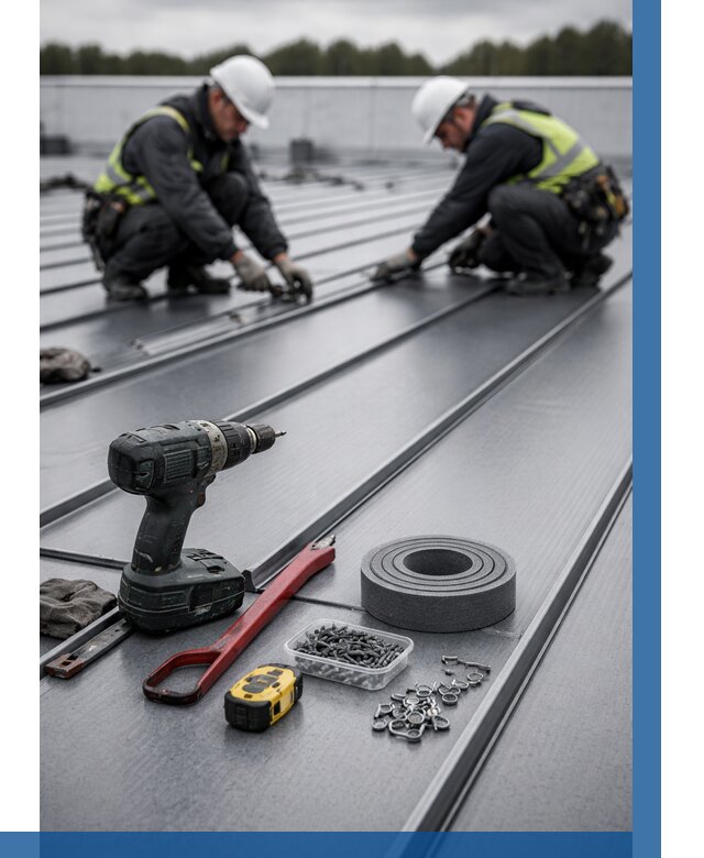 Монтаж фальцевой кровли в Ступине от 1871 р. | ВЫСОТНИК-Стп