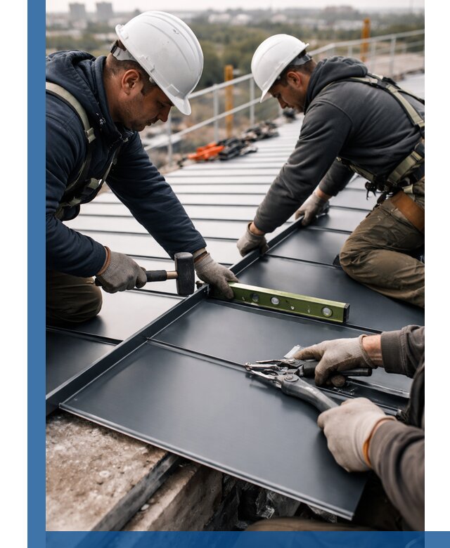 Монтаж фальцевой кровли в Ступине для промышленных зданий