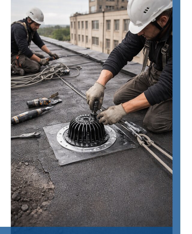 Установка водосточных воронок в Ступине цена от 3638 р. | ВЫСОТНИК-Стп