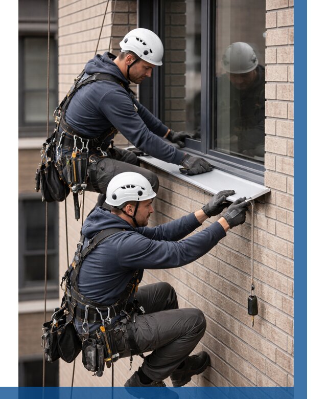 Монтаж оконных отливов под ключ в Ступине от 3638 р. | ВЫСОТНИК-Стп