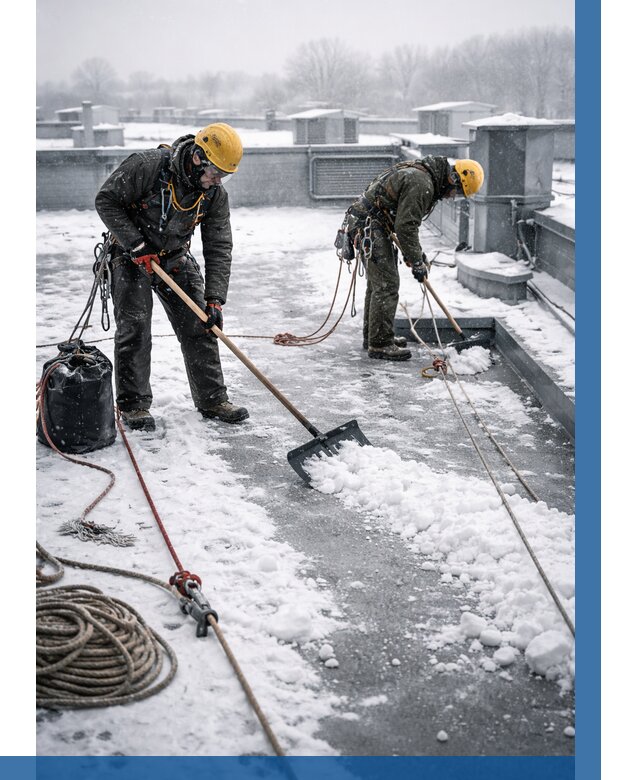 Очистка крыши от снега в Ступине от 7796 р. | ВЫСОТНИК-Стп