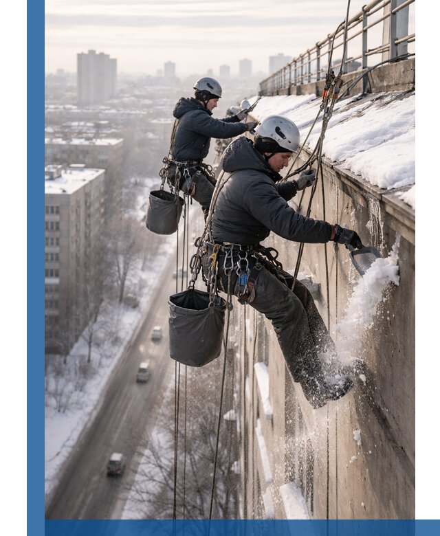 Очистка карнизов от снега в Ступине профессионально и безопасно