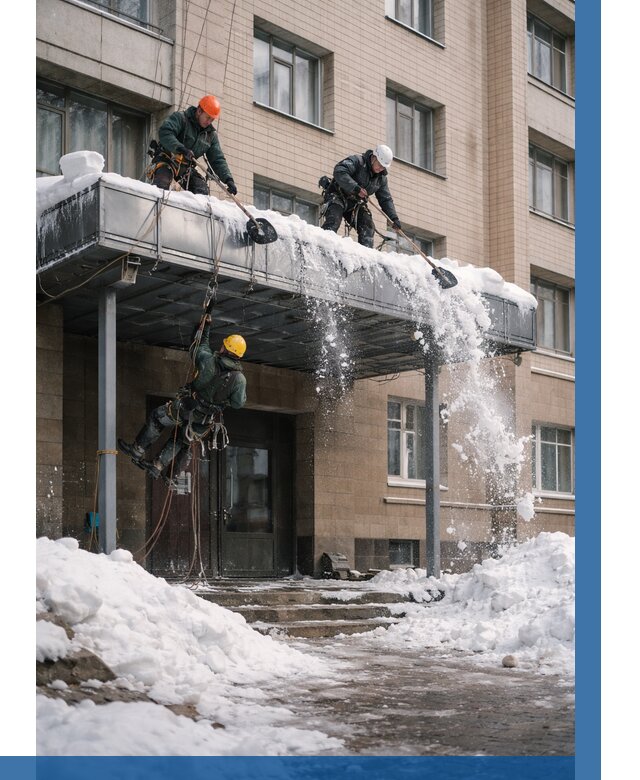 Очистка козырьков от снега в Ступине от 3638 р. | ВЫСОТНИК-Стп