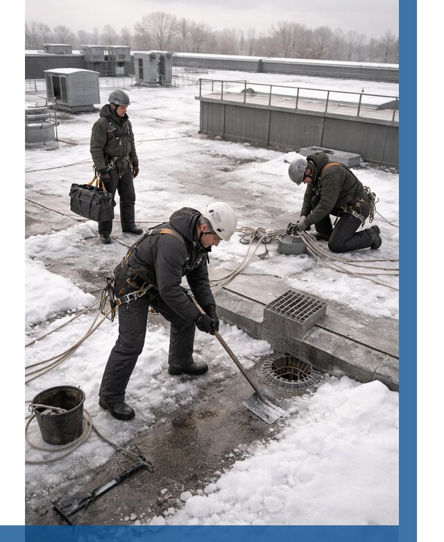 Абонентское обслуживание кровли зимой в Ступине от 8315 р. | ВЫСОТНИК-Стп