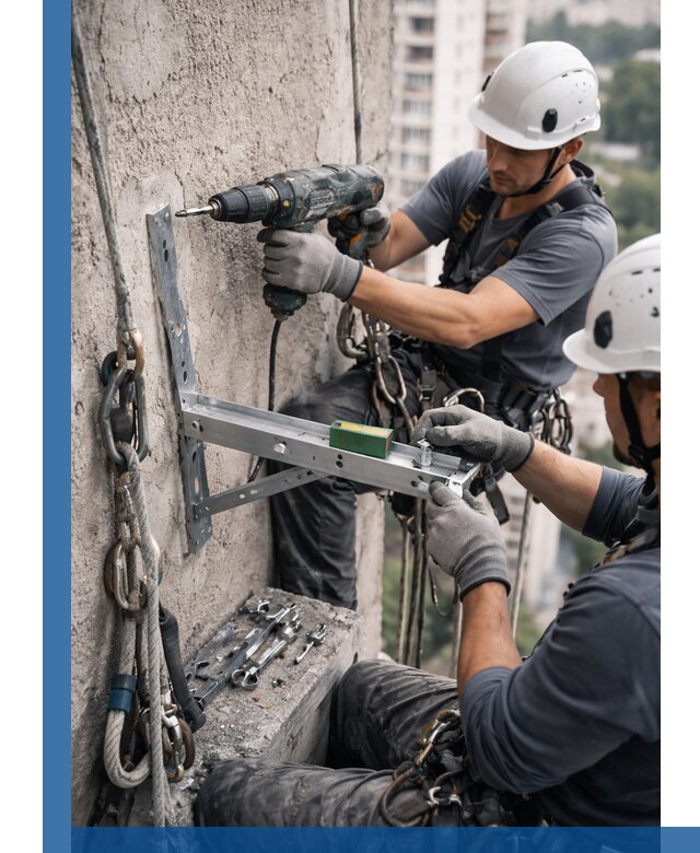 Установка кронштейнов кондиционера и крепежа в Ступине