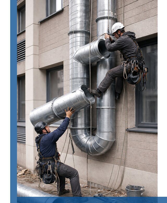 Монтаж фасадных воздуховодов в Ступине с герметизацией и крепежом