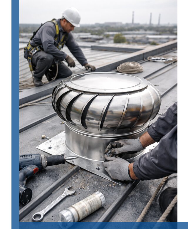 Установка дефлекторов на кровле в Ступине профессионально