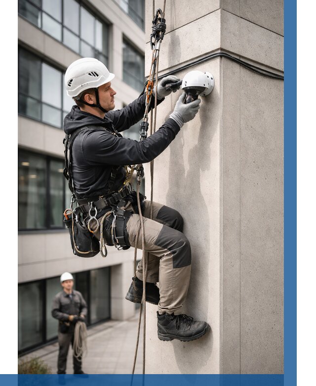 Монтаж камер видеонаблюдения на фасаде в Ступине от 8835 р.-ВЫСОТНИК-Стп