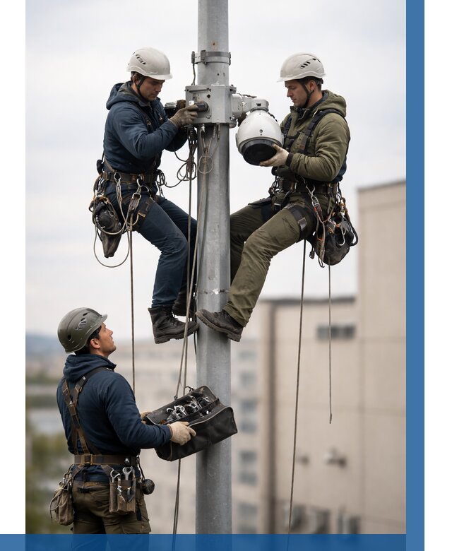 Установка видеокамер на мачте в Ступине от 8835 р. | ВЫСОТНИК-Стп