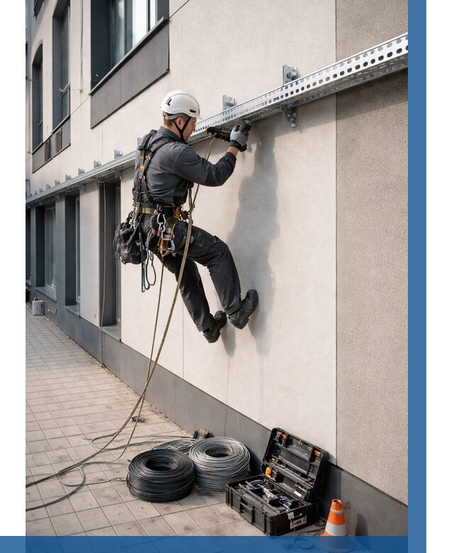 Монтаж кабельных лотков на фасаде в Ступине от 1247 р. | ВЫСОТНИК-Стп