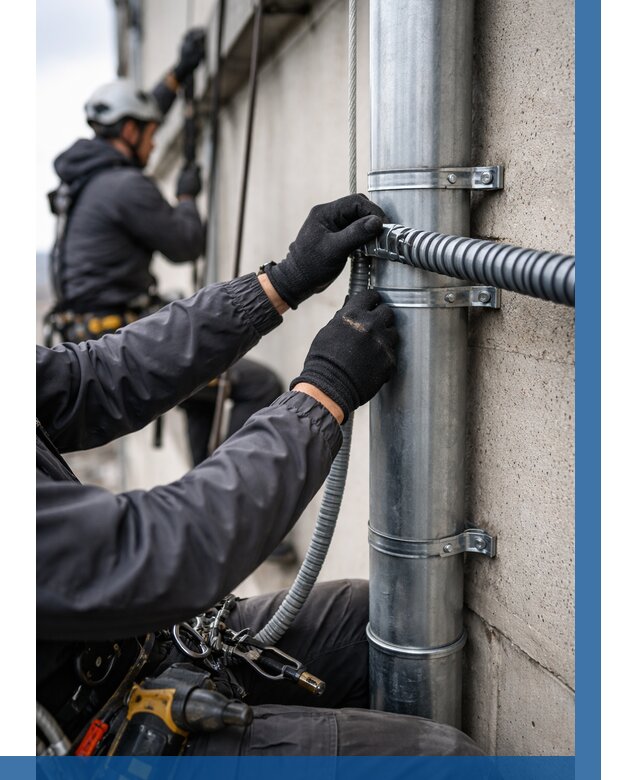 Монтаж гофры для кабеля в Ступине от 312 р. | ВЫСОТНИК-Стп