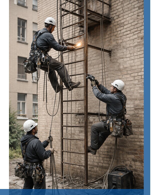 Ремонт пожарной лестницы в Ступине от 7796 р. | ВЫСОТНИК-Стп