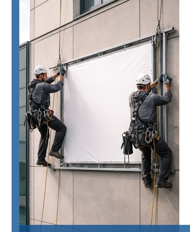 Монтаж наружной рекламной вывески в Ступине под ключ