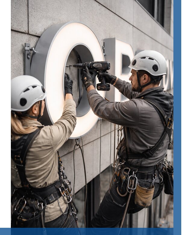 Монтаж световых букв в Ступине от 3118 р. под ключ ВЫСОТНИК-Стп