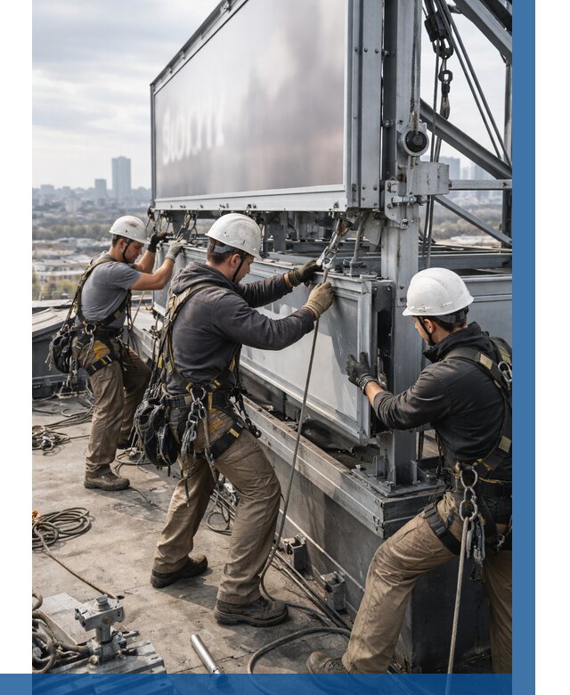 Монтаж крышной рекламной конструкции в Ступине от 62364 р.|ВЫСОТНИК-Стп