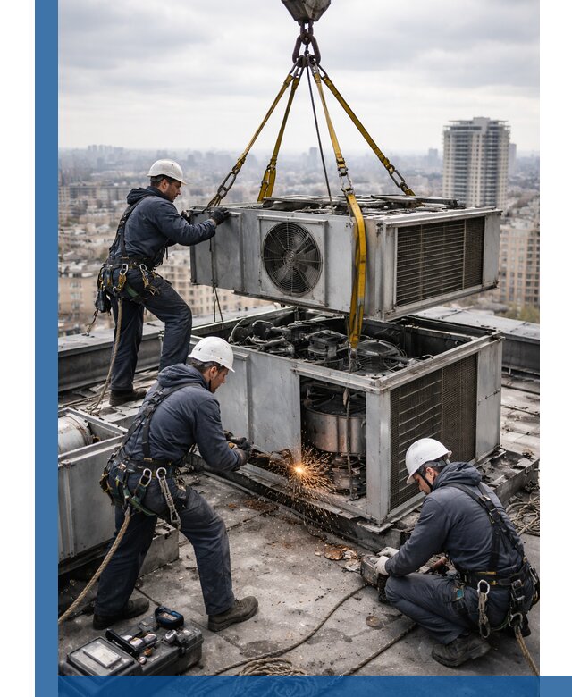 Демонтаж крышной установки в Ступине любой сложности