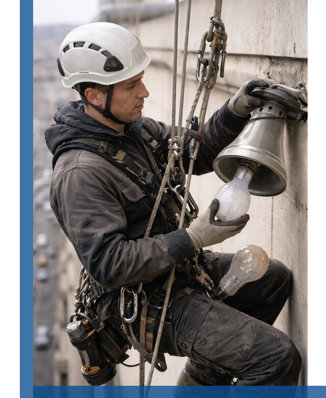 Замена ламп на высоте в Ступине профессионально и быстро