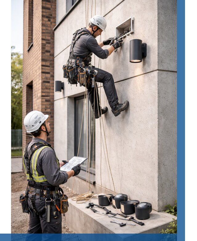 Монтаж фасадного освещения в Ступине от 2599 р. | ВЫСОТНИК-Стп